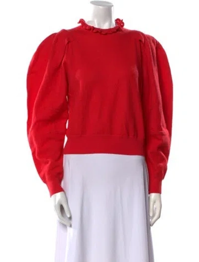 Pre-owned Ulla Johnson Merino Wool Crew Neck Sweater In Red
