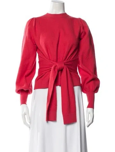 Pre-owned Ulla Johnson Merino Wool Crew Neck Sweater In Red