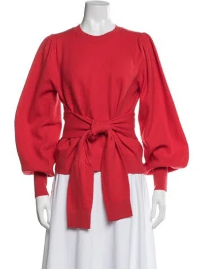Pre-owned Ulla Johnson Merino Wool Crew Neck Sweater In Red
