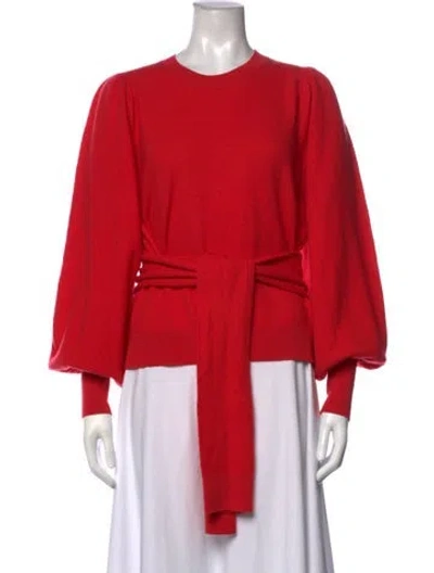Pre-owned Ulla Johnson Merino Wool Crew Neck Sweater In Red