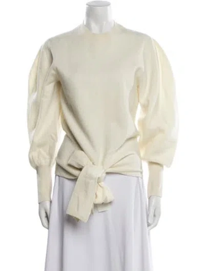 Pre-owned Ulla Johnson Merino Wool Crew Neck Sweater In White