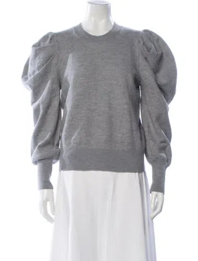 Pre-owned Ulla Johnson Merino Wool Crew Neck Top In Gray