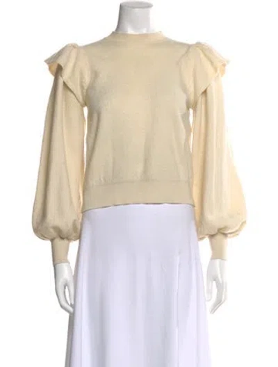 Pre-owned Ulla Johnson Merino Wool Crew Neck Top In Neutral