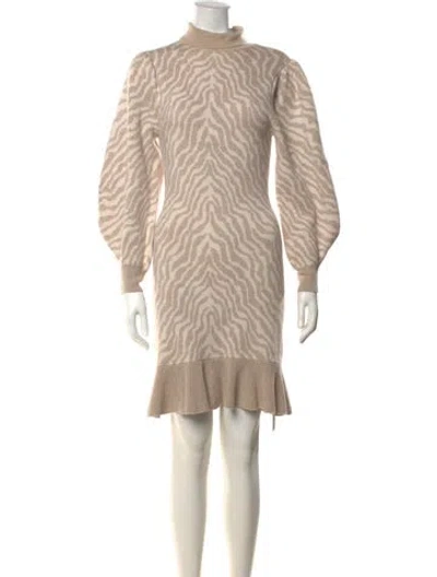 Pre-owned Ulla Johnson Merino Wool Knee-length Dress In Neutrals