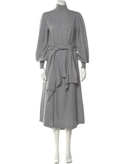 Pre-owned Ulla Johnson Merino Wool Long Dress In Gray