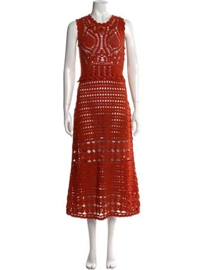 Pre-owned Ulla Johnson Merino Wool Long Dress In Orange