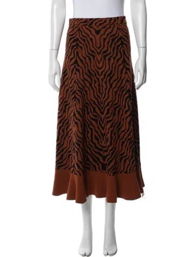 Pre-owned Ulla Johnson Merino Wool Long Skirt In Orange