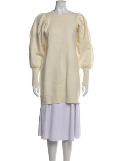 Pre-owned Ulla Johnson Merino Wool Midi Length Dress In Neutral