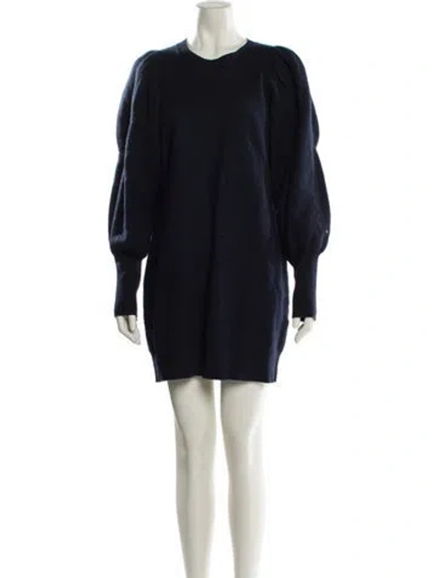 Pre-owned Ulla Johnson Merino Wool Mini Dress In Blue