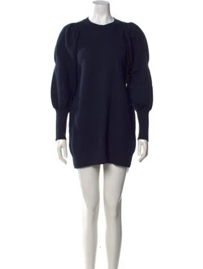 Pre-owned Ulla Johnson Merino Wool Mini Dress In Blue