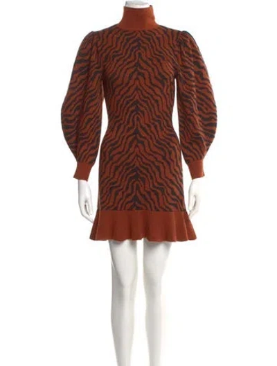 Pre-owned Ulla Johnson Merino Wool Mini Dress In Brown