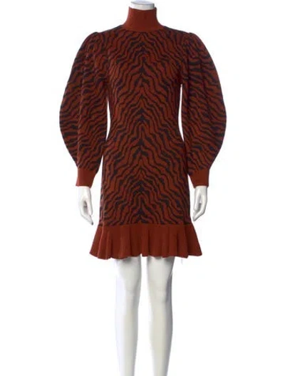 Pre-owned Ulla Johnson Merino Wool Mini Dress In Brown