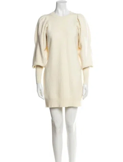 Pre-owned Ulla Johnson Merino Wool Mini Dress In Neutral