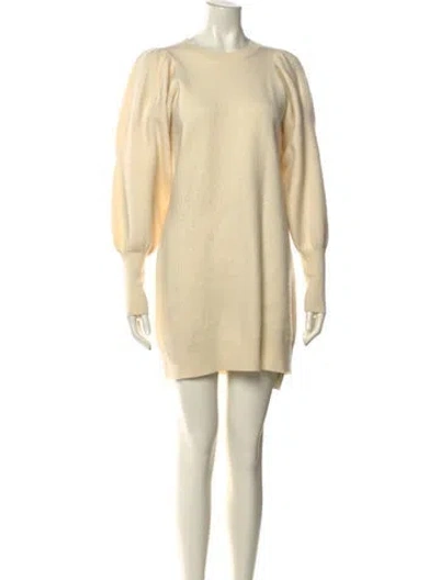 Pre-owned Ulla Johnson Merino Wool Mini Dress In Neutral