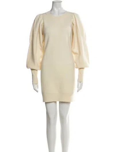 Pre-owned Ulla Johnson Merino Wool Mini Dress In Neutral