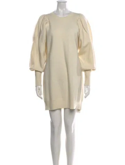 Pre-owned Ulla Johnson Merino Wool Mini Dress In Neutral