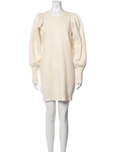Pre-owned Ulla Johnson Merino Wool Mini Dress In Neutral