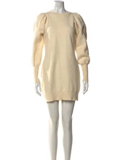 Pre-owned Ulla Johnson Merino Wool Mini Dress In Neutrals