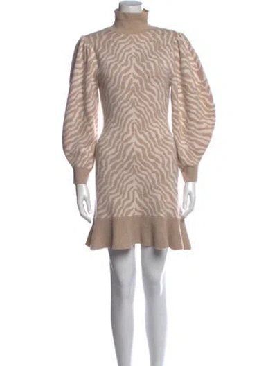 Pre-owned Ulla Johnson Merino Wool Mini Dress In Neutrals