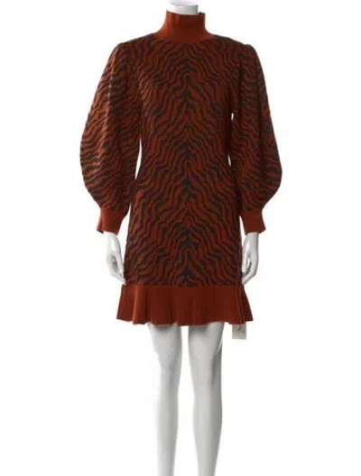 Pre-owned Ulla Johnson Merino Wool Mini Dress In Orange