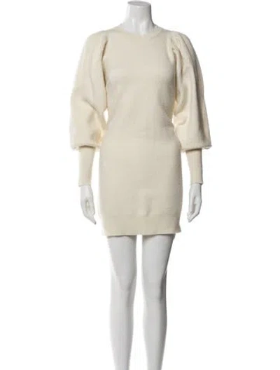 Pre-owned Ulla Johnson Merino Wool Mini Dress In White