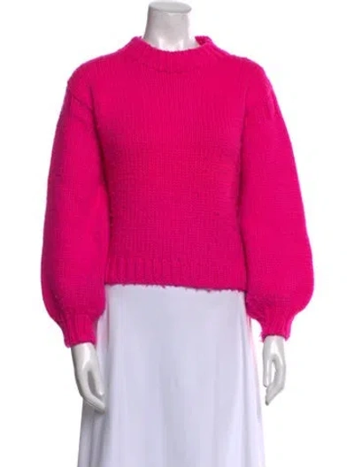 Pre-owned Ulla Johnson Merino Wool Mock Neck Sweater In Pink