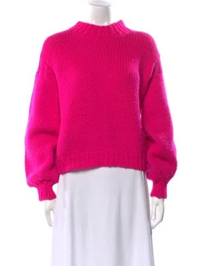 Pre-owned Ulla Johnson Merino Wool Mock Neck Sweater In Pink
