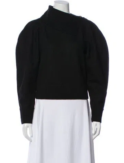 Pre-owned Ulla Johnson Merino Wool Mock Neck Sweatshirt In Gray