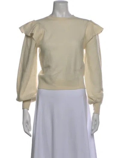 Pre-owned Ulla Johnson Merino Wool Off-the-shoulder Sweater In Neutral