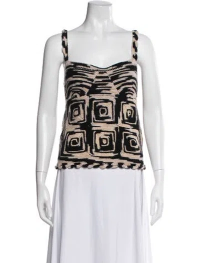 Pre-owned Ulla Johnson Merino Wool Patterned Top In Neutral