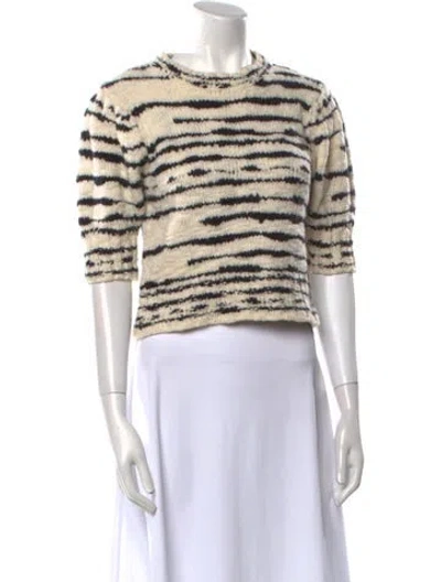 Pre-owned Ulla Johnson Merino Wool Printed Sweater In Neutral