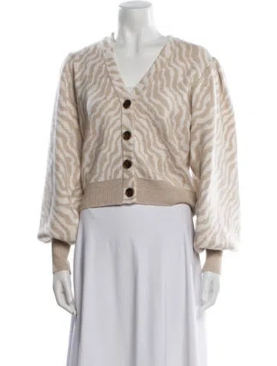 Pre-owned Ulla Johnson Merino Wool Printed Sweater In Neutral