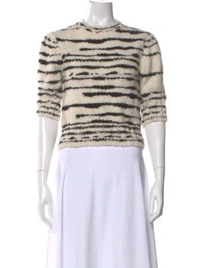 Pre-owned Ulla Johnson Merino Wool Printed Sweater In Neutral