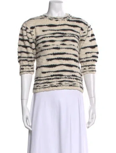 Pre-owned Ulla Johnson Merino Wool Printed Sweater In Neutral