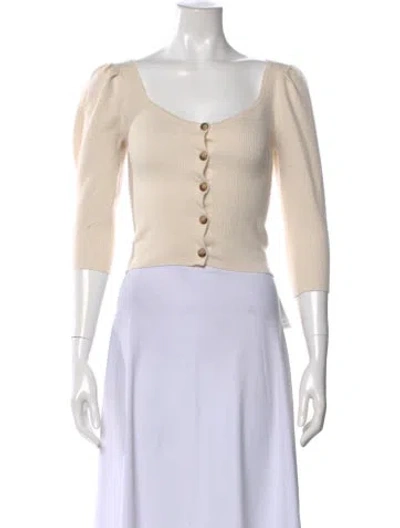 Pre-owned Ulla Johnson Merino Wool Scoop Neck Sweater In Neutral