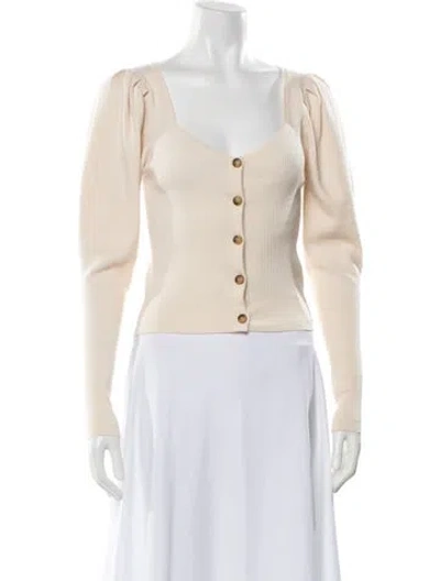 Pre-owned Ulla Johnson Merino Wool Scoop Neck Sweater In Neutral
