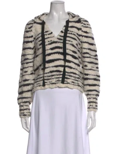 Pre-owned Ulla Johnson Merino Wool Striped Sweater In Black