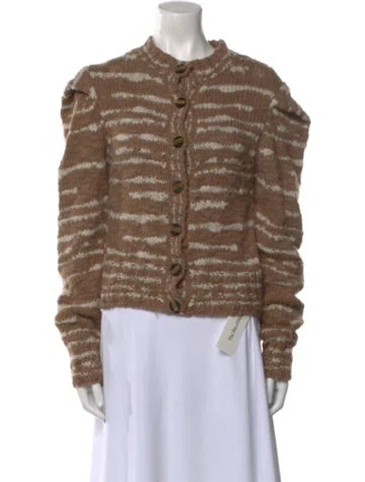 Pre-owned Ulla Johnson Merino Wool Striped Sweater In Brown