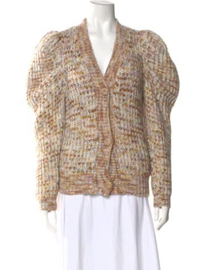 Pre-owned Ulla Johnson Merino Wool Striped Sweater In Neutral