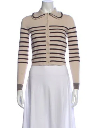 Pre-owned Ulla Johnson Merino Wool Striped Sweater In Neutral