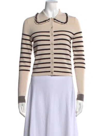 Pre-owned Ulla Johnson Merino Wool Striped Sweater In Neutrals