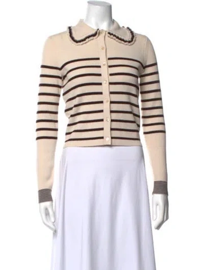 Pre-owned Ulla Johnson Merino Wool Striped Sweater In Neutrals