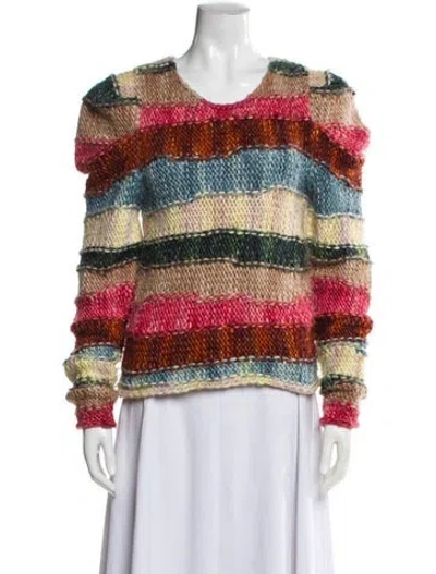 Pre-owned Ulla Johnson Merino Wool Striped Sweater In Pink