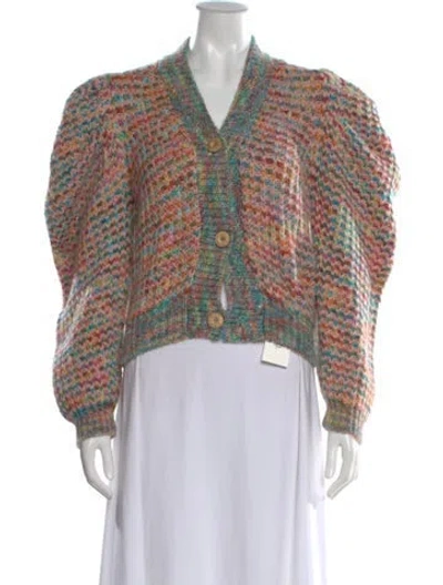 Pre-owned Ulla Johnson Merino Wool Striped Sweater In Pink