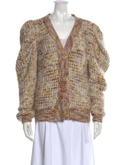 Pre-owned Ulla Johnson Merino Wool Striped Sweater In Purple