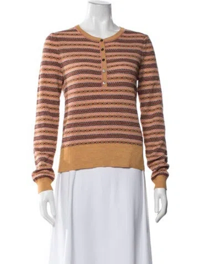 Pre-owned Ulla Johnson Merino Wool Striped Top In Neutrals