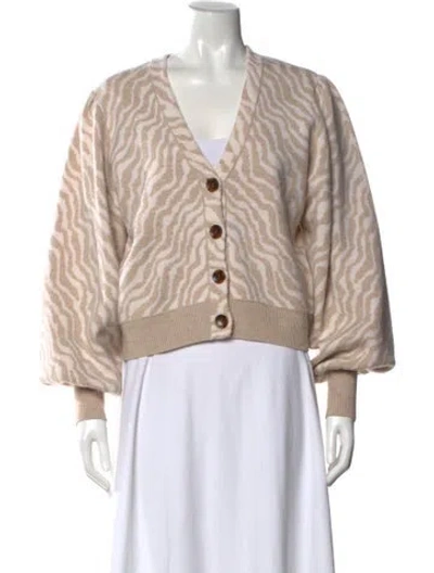 Pre-owned Ulla Johnson Merino Wool Tie-dye Print Sweater In Neutral
