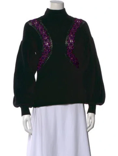 Pre-owned Ulla Johnson Merino Wool Turtleneck Sweater In Black