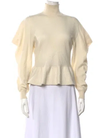 Pre-owned Ulla Johnson Merino Wool Turtleneck Sweater In Neutral