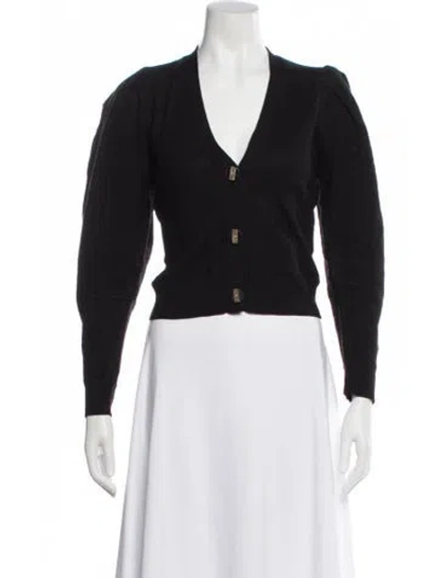 Pre-owned Ulla Johnson Merino Wool V-neck Sweater In Black